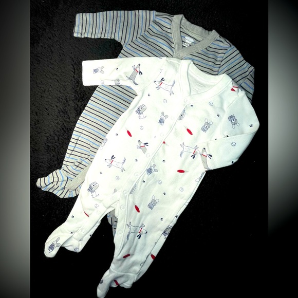 Boys Footed PJ’S | 2 Pack | Size 0~3 months - Picture 1 of 6